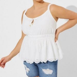 Torrid Eyelet Tie Front Sleeveless Tank